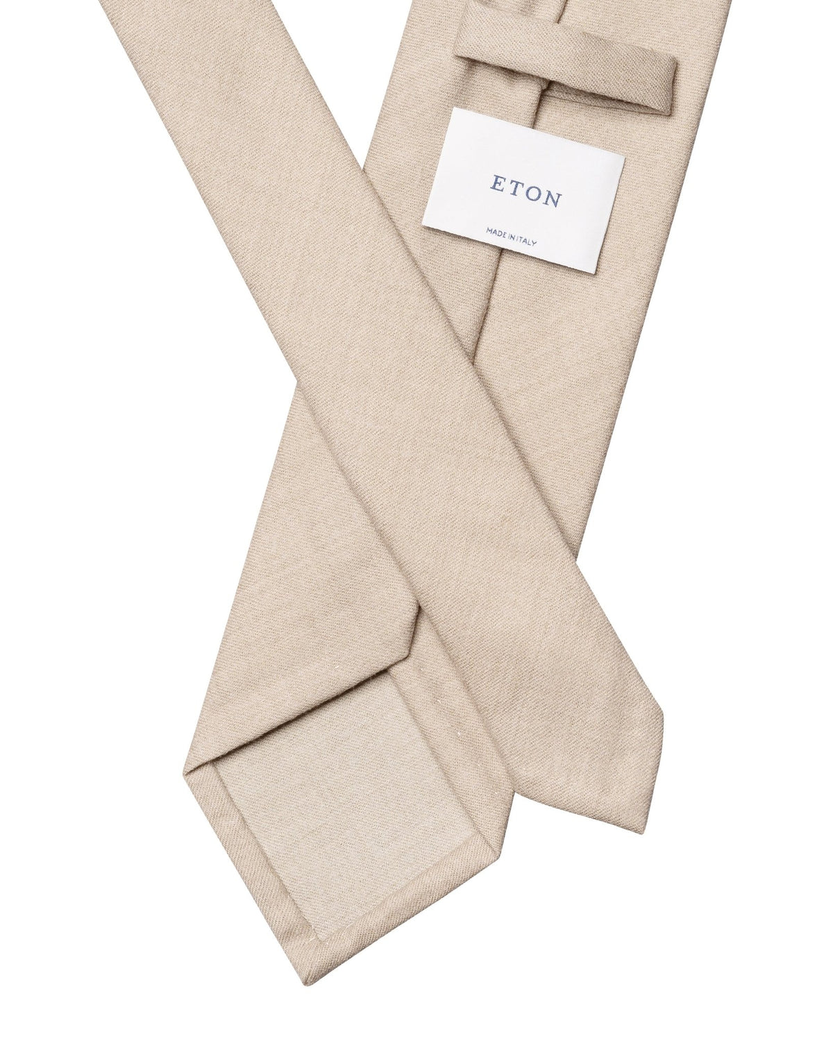Solid Wool Flannel Tie Taupe - Eton Shirts Neck Ties