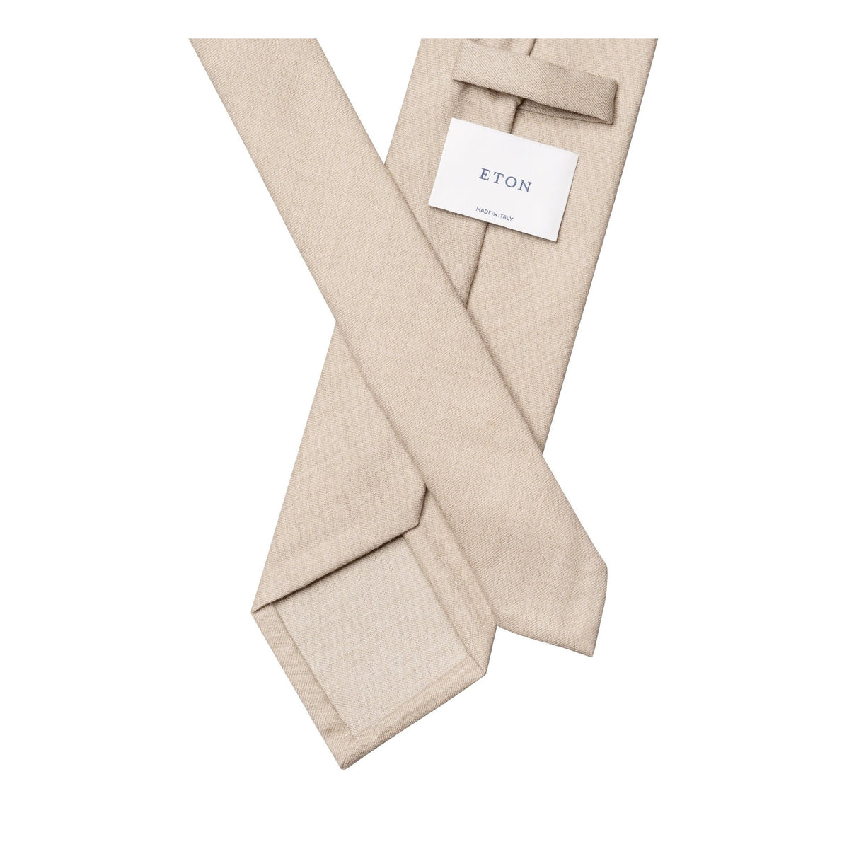 Solid Wool Flannel Tie Taupe - Eton Shirts Neck Ties