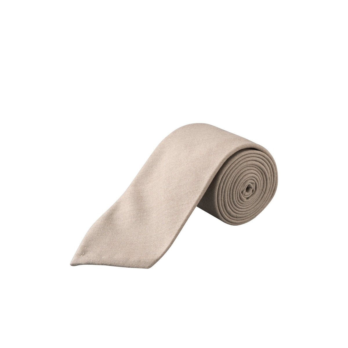 Solid Wool Flannel Tie Taupe - Eton Shirts Neck Ties