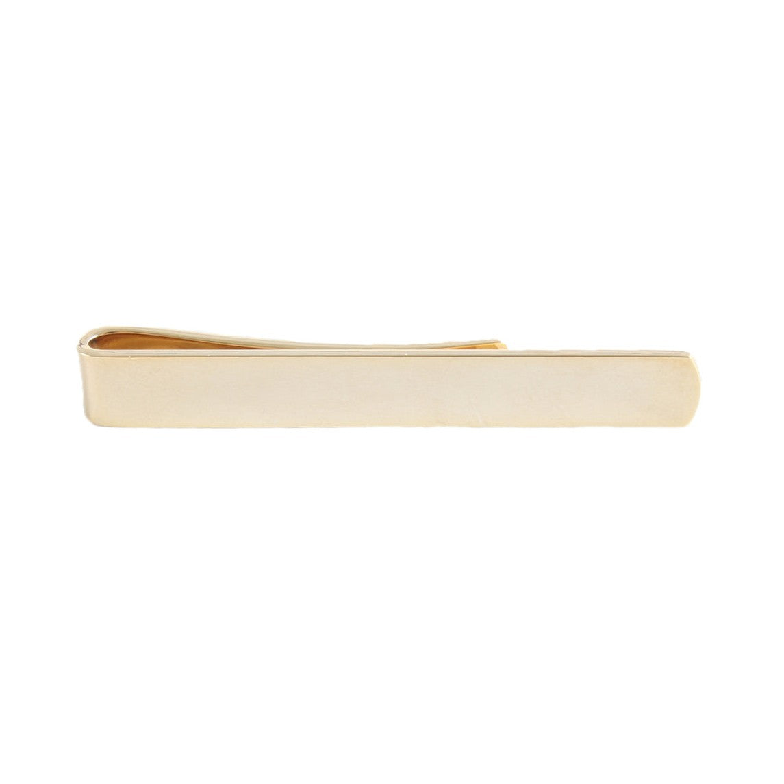 Gold Plated Skinny Tie Slide - Leonard Silver - front view