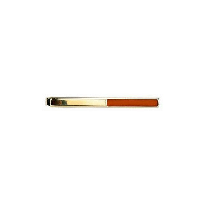 Half Goldstone Gold Plated Tie Slide - Leonard Silver - front view
