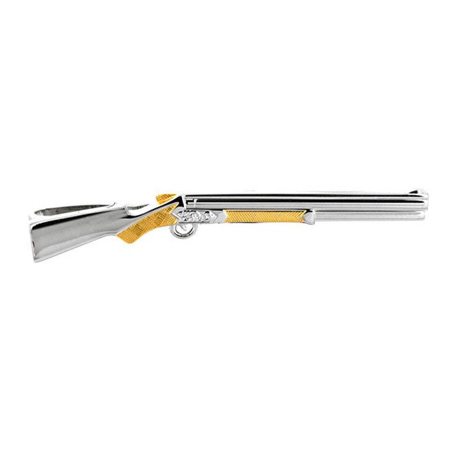 Two-Tone Rhodium Rifle Tie Slide - Leonard Silver