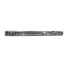 Engraved Scroll Sterling Silver Tie Slide - Leonard Silver - front view