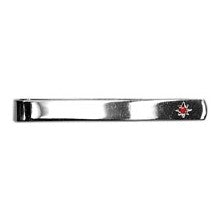 Ruby Star Set Sterling Silver Tie Slide - Leonard Silver - front view
