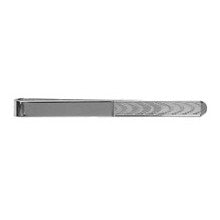 Half Waterwave Sterling Silver Tie Slide - Leonard Silver - front view