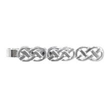 Celtic Knot Open Design Sterling Silver Tie Slide - Leonard Silver - front view