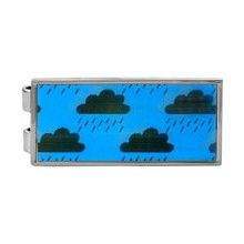 Rainy Day Lenticular Hologram Money Clip - Leonard Silver - front