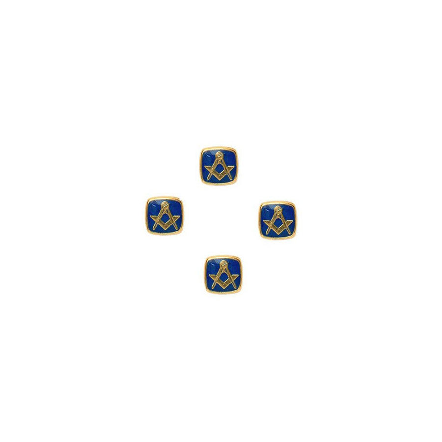 Masonic Blue And Gold Plated Dress Studs, Set Of Four - Leonard Silver