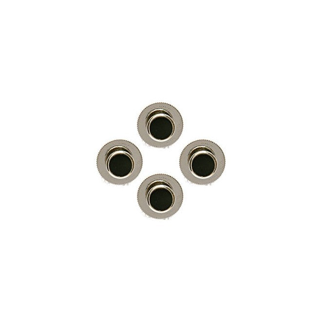 Black Round Rhodium Dress Studs - Leonard Silver - four studs shown face up