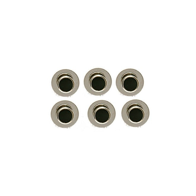 Black Round Rhodium Dress Studs - Leonard Silver - six studs shown face up