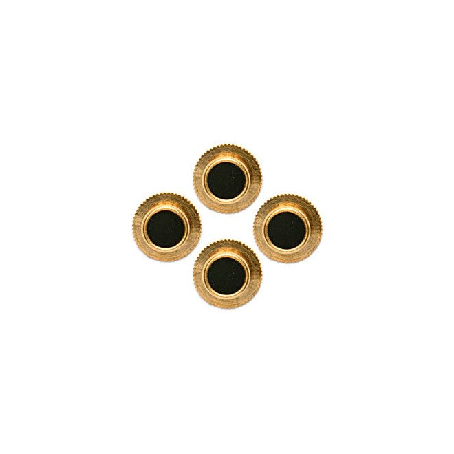 Black Acrylic Gold Plated Dress Studs - Set of 4 - Leonard Silver - four studs shown face up