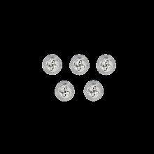 Rhodium Plated Knot Dress Studs Set Of 5 - Leonard Silver - five studs shown face up