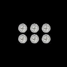 Rhodium Plated Knot Dress Studs - Leonard Silver - six studs shown face up