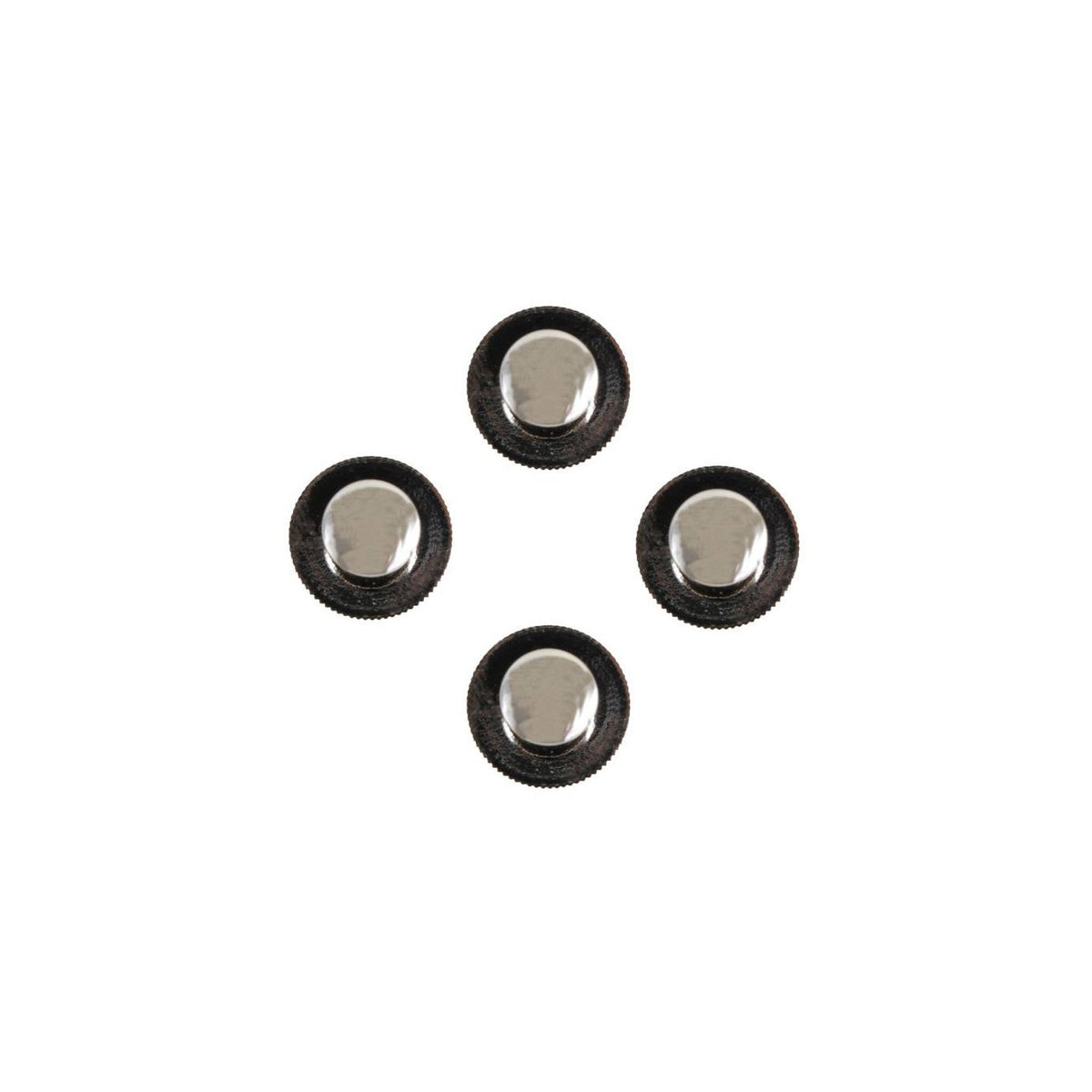 Plain Rhodium Round Dress Studs, Four - Leonard Silver - four studs shown face up