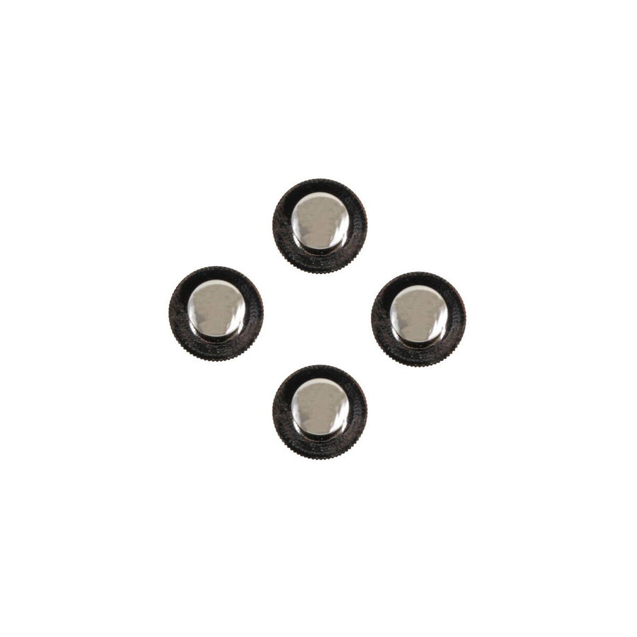 Plain Rhodium Round Dress Studs, Four - Leonard Silver - four studs shown face up