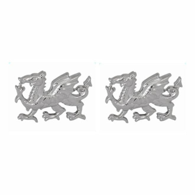 Welsh Dragon Cut-Out Sterling Silver Cufflinks - Leonard Silver