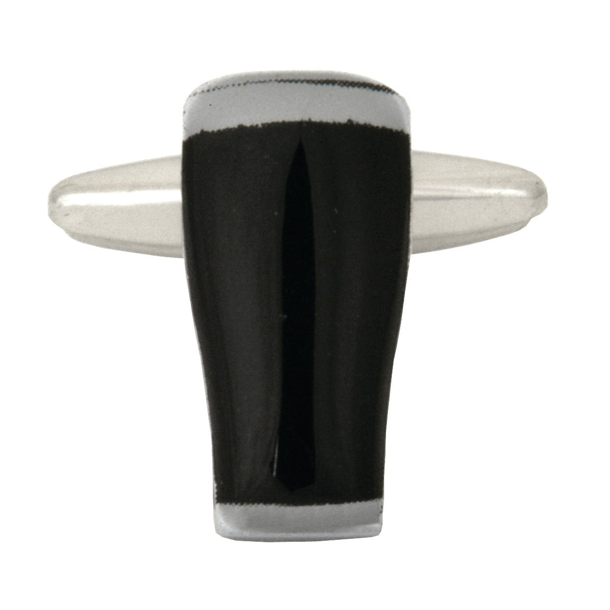 Pint of Stout Rhodium Plated Cufflinks - Leonard Silver - front view