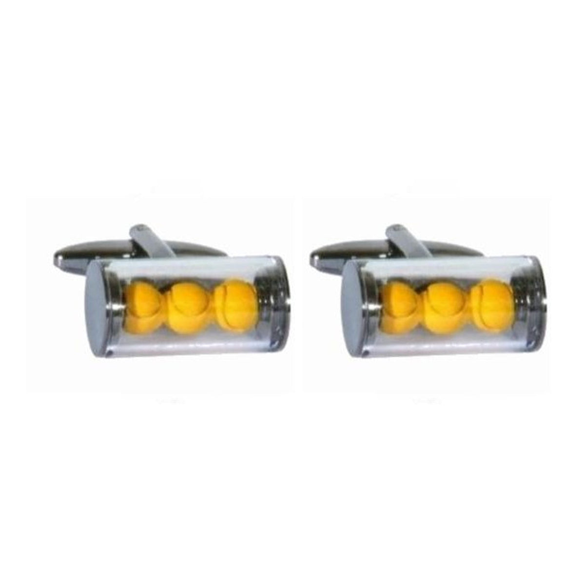 Tennis Balls Cufflinks - Leonard Silver - pair, front view