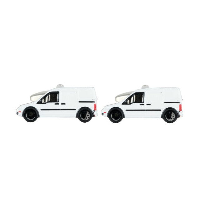 White Van Rhodium Plated Cufflinks - Leonard Silver - pair shown side on