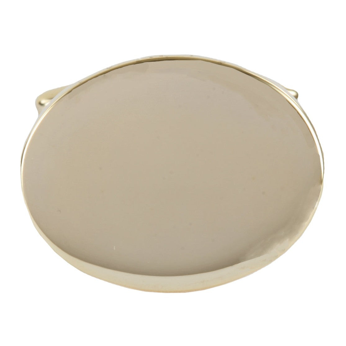 Large Plain Oval Gold Plated Cufflinks - Leonard Silver - front view of polished oval face