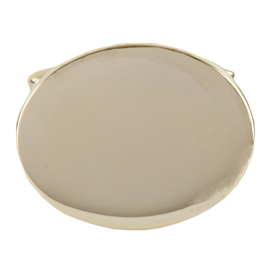 Large Plain Oval Gold Plated Cufflinks - Leonard Silver - front view of polished oval face