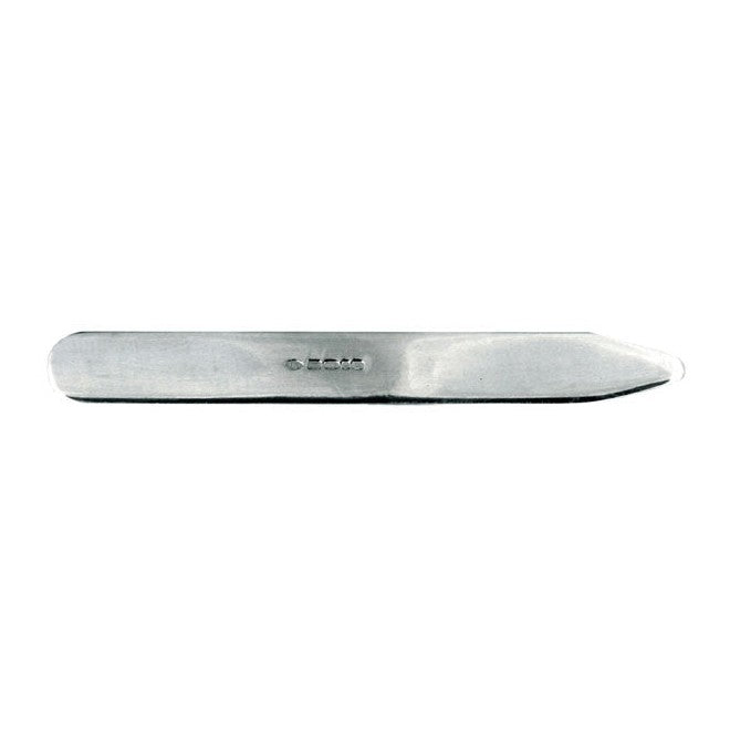 Hallmarked Sterling Silver Collar Stiffeners (Pair) - Leonard Silver - single stiffener showing hallmark