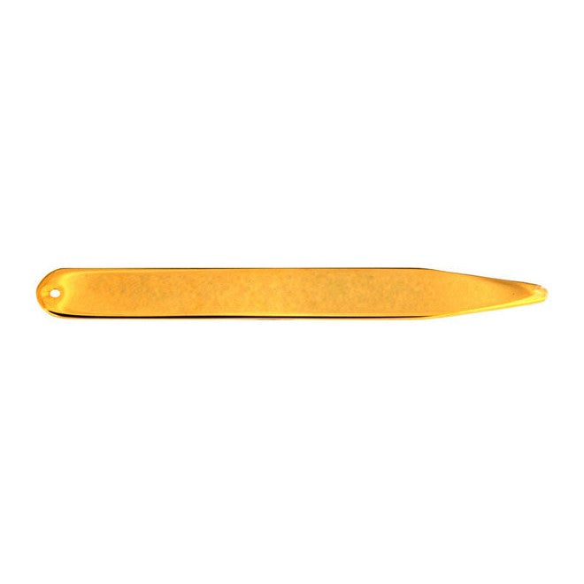 Gold Plated Collar Stiffeners (Pair) - Leonard Silver - single stiffener shown flat