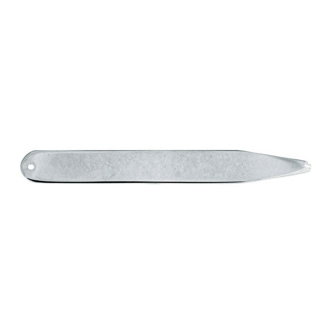 Rhodium Plated Collar Stiffeners (Pair) - Leonard Silver - single stiffener shown flat