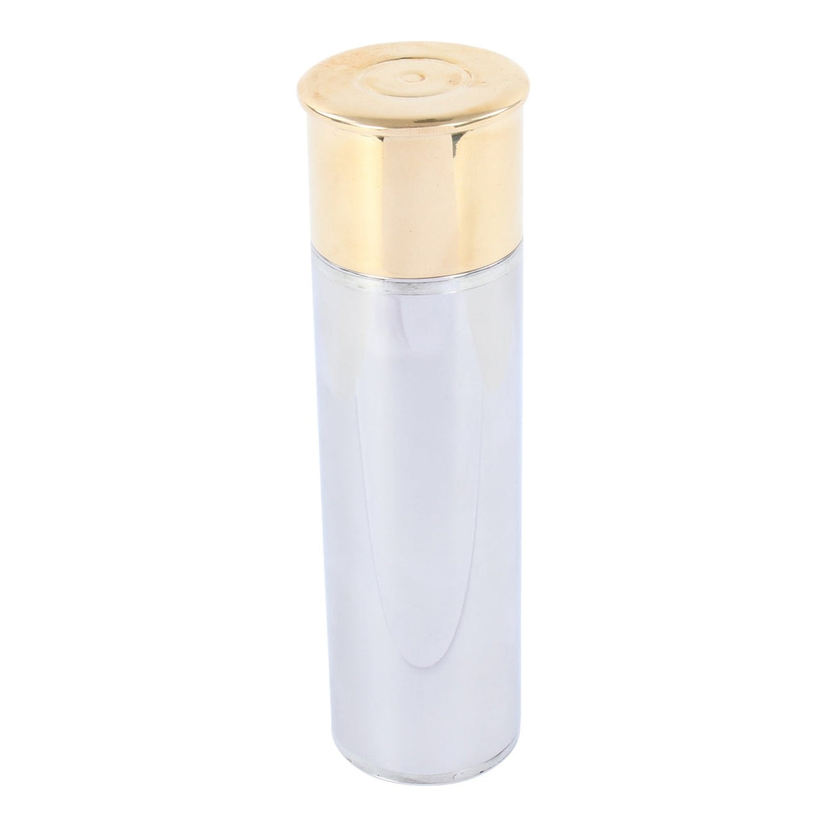 Shotgun Cartridge Hip Flask, 3oz Stainless Steel - Leonard Silver - cap closed