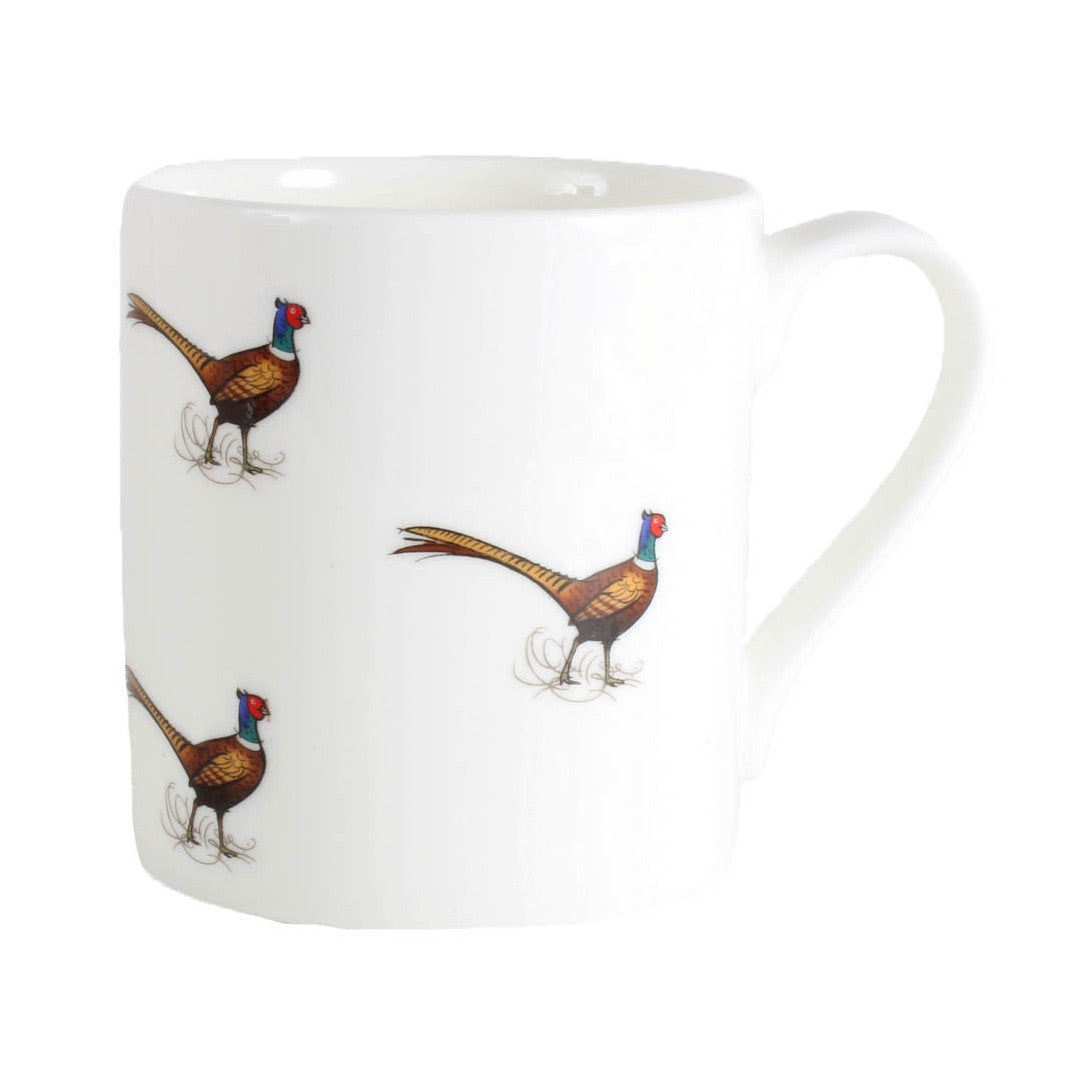 Pheasant Illustration Fine Bone China Mug - Leonard Silver - detail of pheasant print