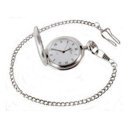 Silver Brushed Quartz Pocket Watch - Leonard Silver