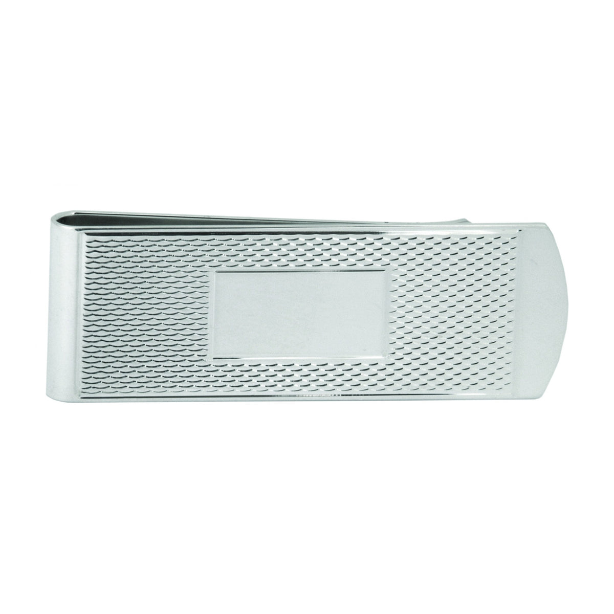 Barley Engraved Sterling Silver Money Clip - Leonard Silver - front