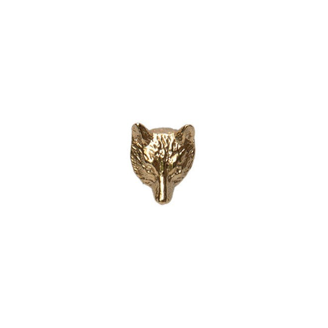 Fox Head 9ct Gold Tie Tac - Leonard Silver - front view