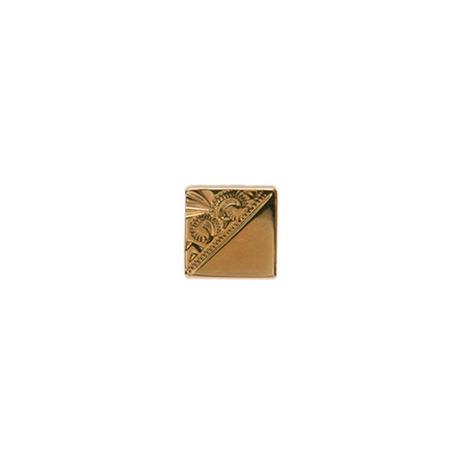 Square Engraved Gold Plated Tie Tac - Leonard Silver - front view of engraved square head