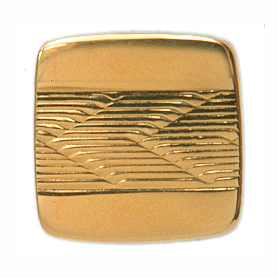 Chevron Engraved Square Tie Tac in Gold Tone - Leonard Silver - front