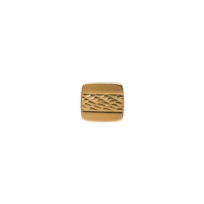 Gold Plated Square Tie Tac With Centre Pattern - Leonard Silver - front