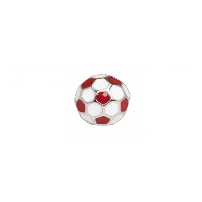 Red And White Football Tie Tac - Leonard Silver - front view