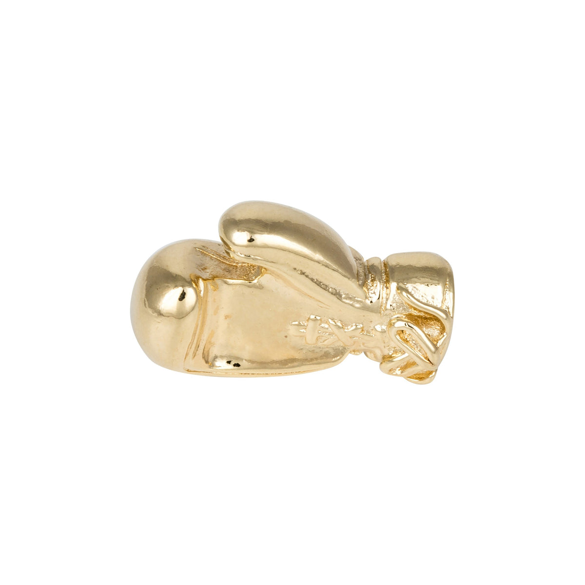 Gold Plated Boxing Glove Tie Tac - Leonard Silver - front view