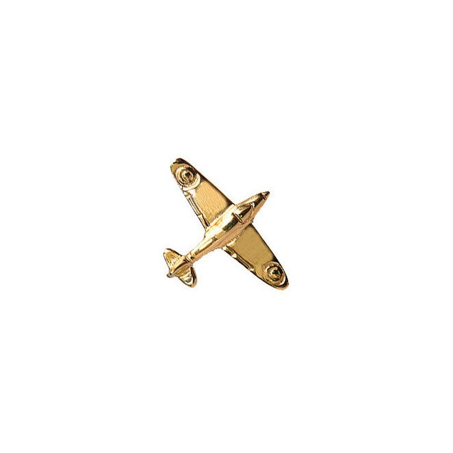 Spitfire 9ct Gold Tie Tac - Leonard Silver - front view of the aircraft