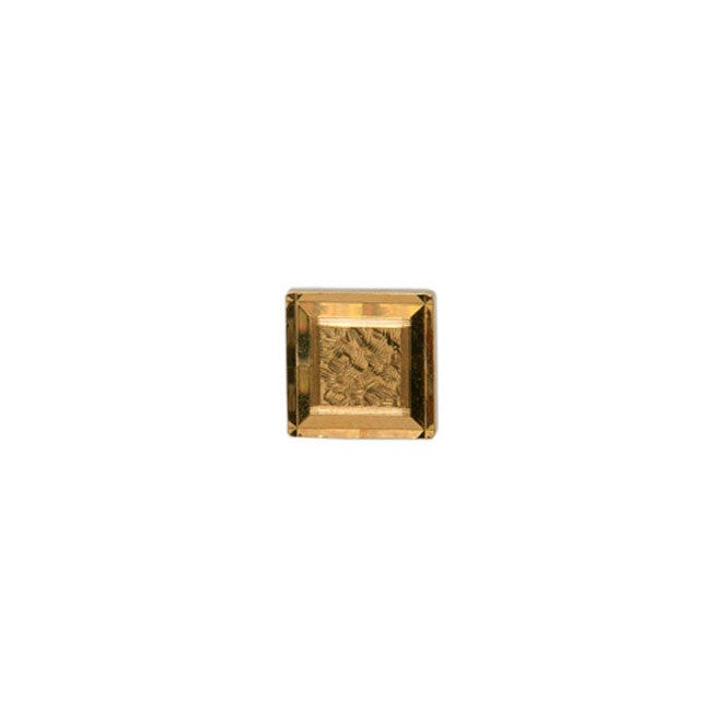 Square Diamond Cut Gold Plated Tie Tac - Leonard Silver - front view of square head