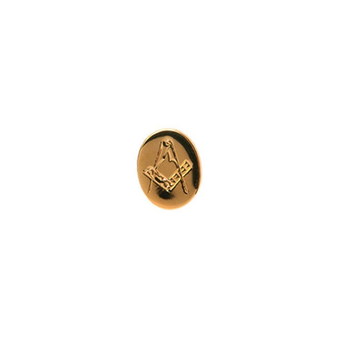 Gold Plated Masonic Square And Compasses Tie Tac - Leonard Silver - front