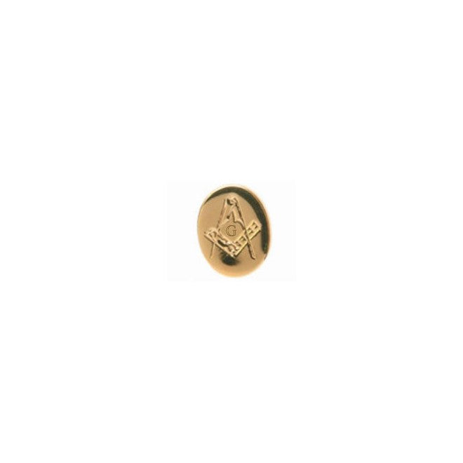 Gold Plated Masonic Square and Compasses Tie Tac - Leonard Silver - front