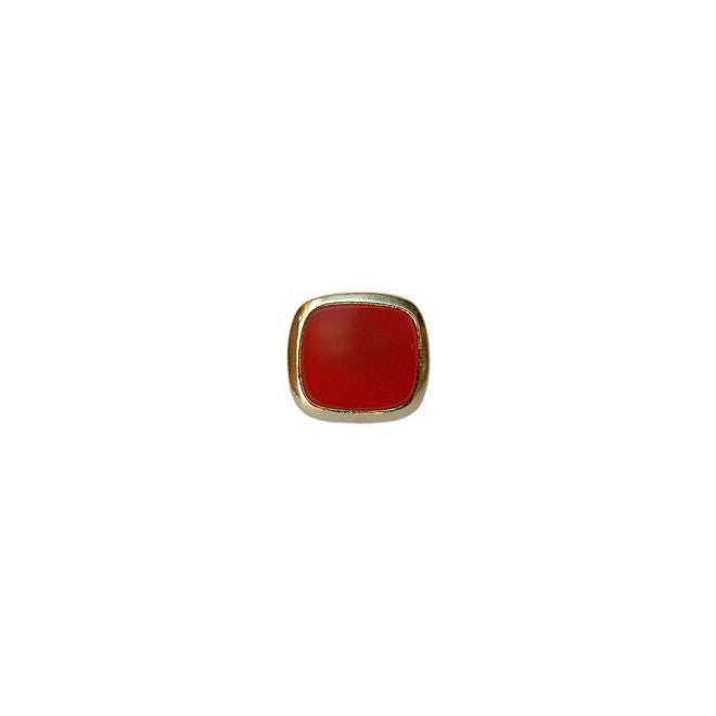 Cornelian Stone Cushion Gold Plated Tie Tac - Leonard Silver - front view