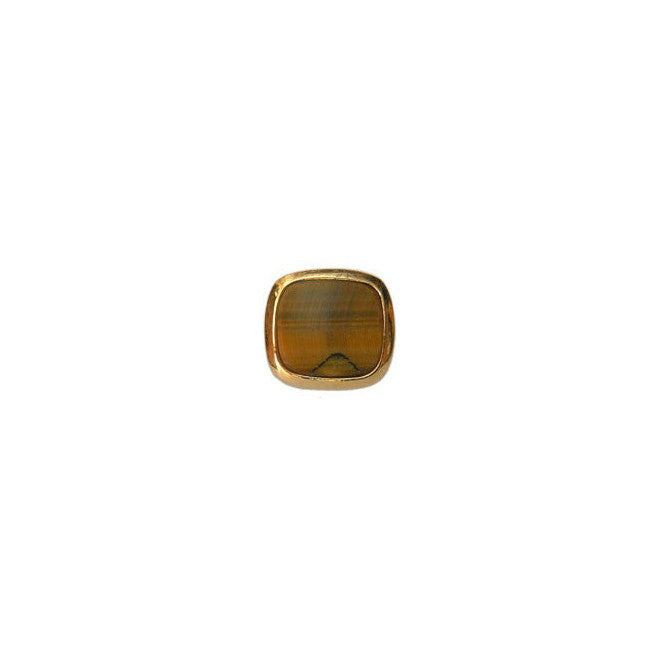 Tiger's Eye Cushion Gold Plated Tie Tac - Leonard Silver - front view