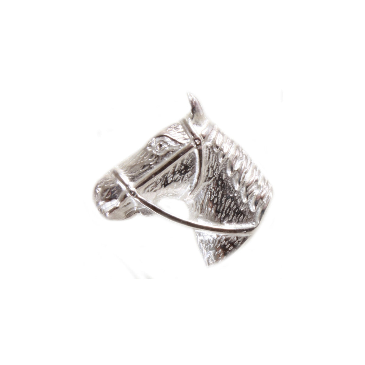Horse Head Sterling Silver Tie Tac - Leonard Silver - angled view