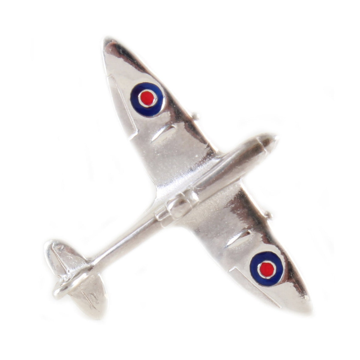 Sterling Silver Spitfire Tie Tac - Leonard Silver - front view