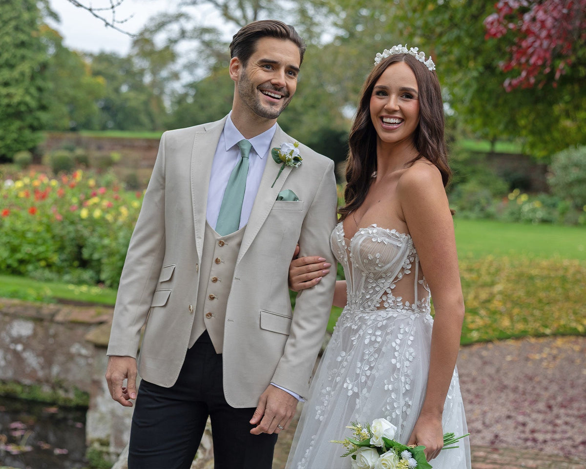 Stone Beige Wedding Suit - Leonard Silver Suits