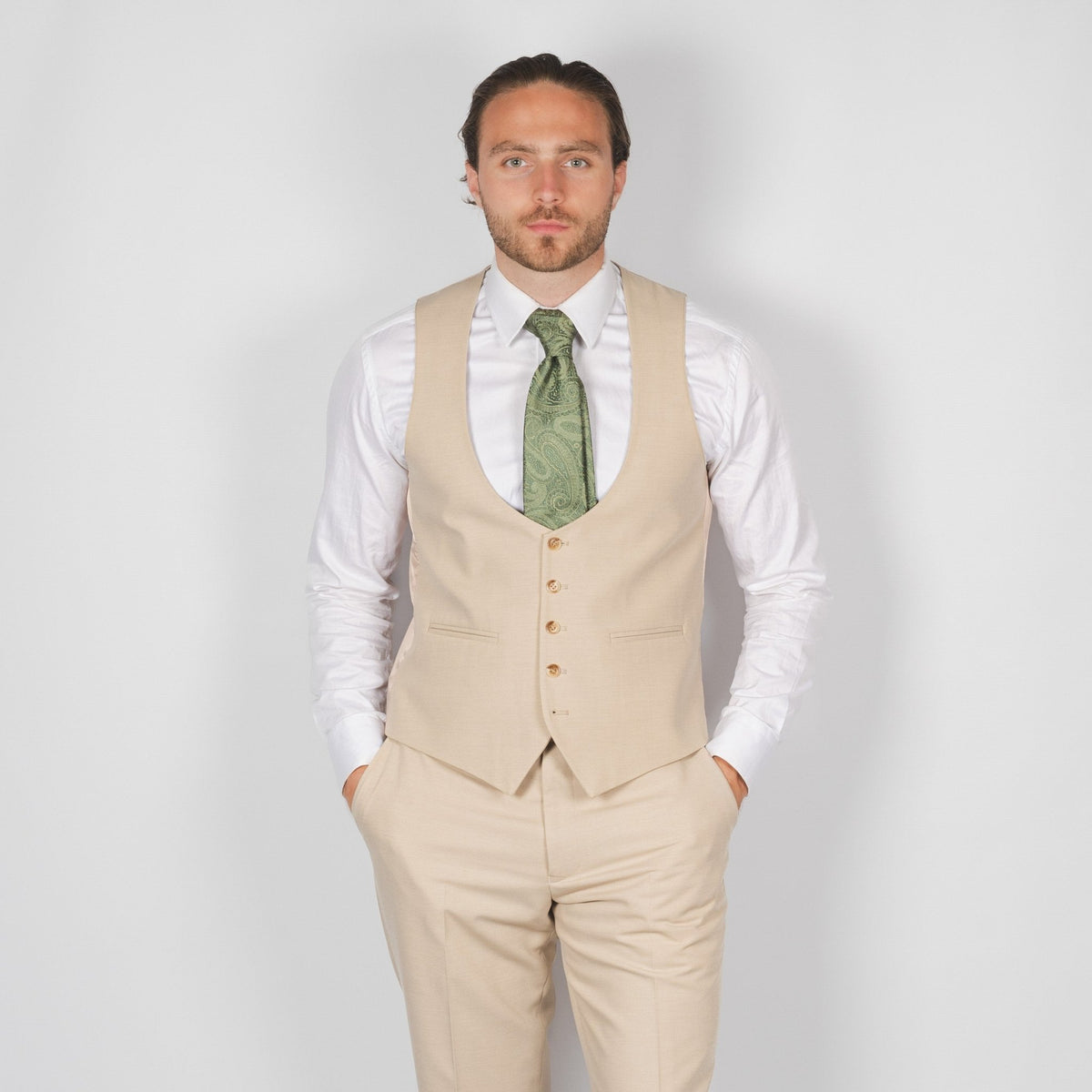 Summer Beige Suit - Leonard Silver