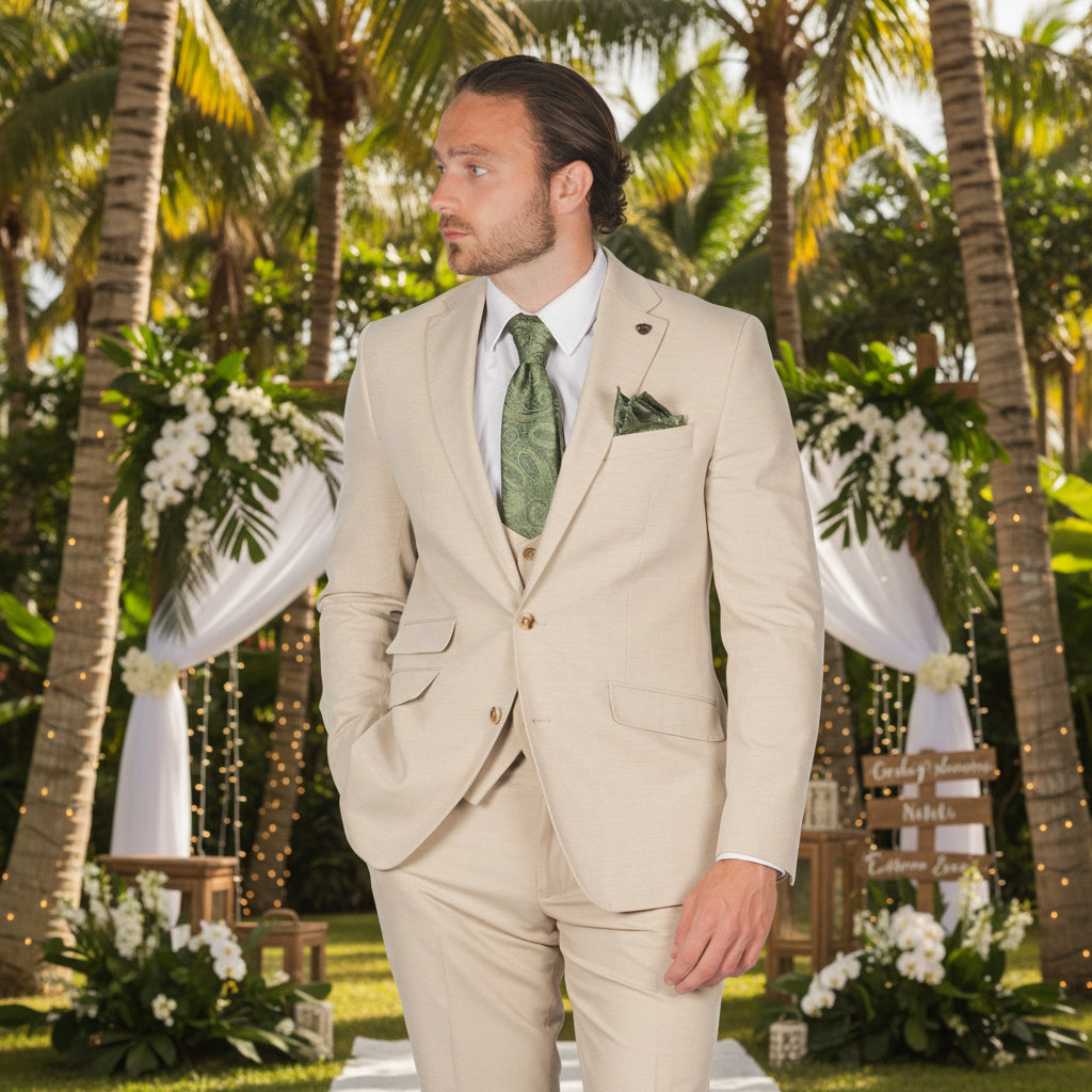 Summer Beige Suit - Leonard Silver