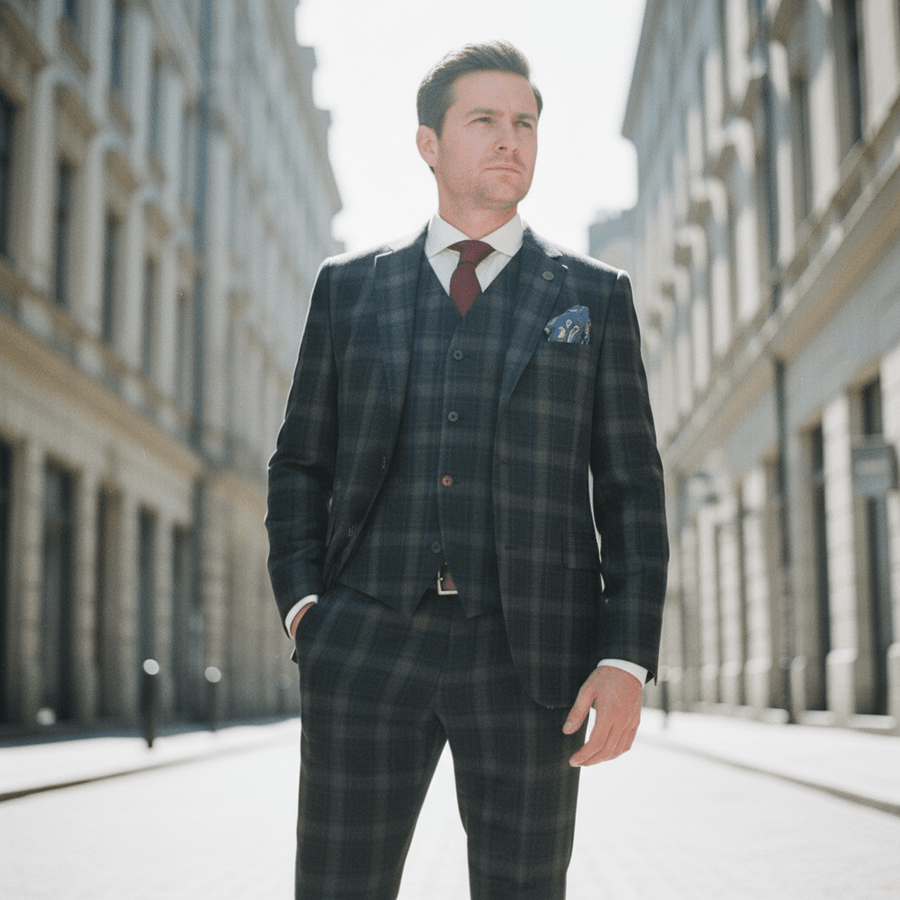 Tartan Check Suit - Gibson London Sale